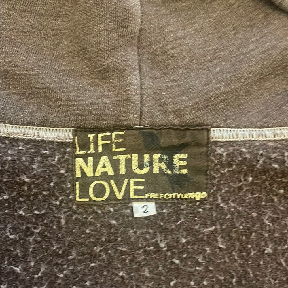 Freecity Brown Sweatshirt Hoodie Zip-Up - Picture 3 of 3